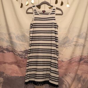 New Vince Camuto Striped Tassel Hem Dress
